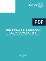 Guia para La Elaboracion Del Informe de Tesis Fcs Ucss PDF