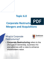 Topic 6.0 - Corporate Restructuring - M A
