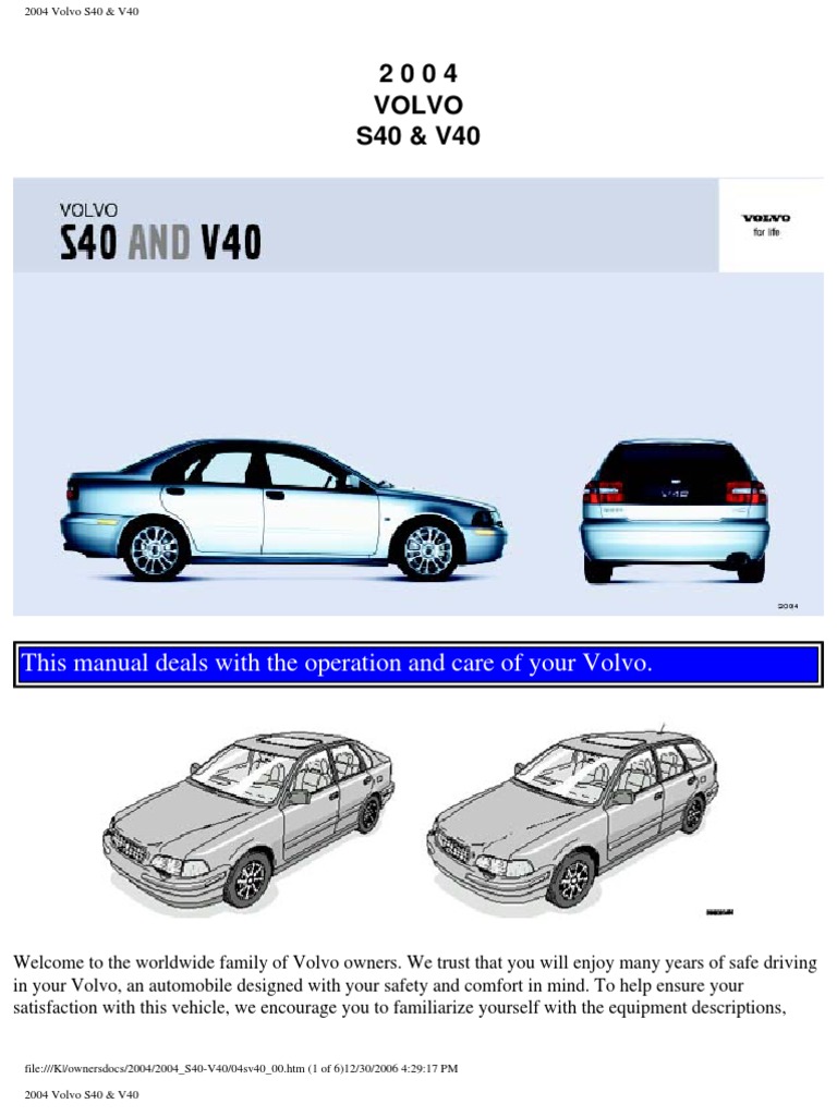 Manuel Du Propriétaire VOLVO S40 V40 2003 - Set Complet D'occasion