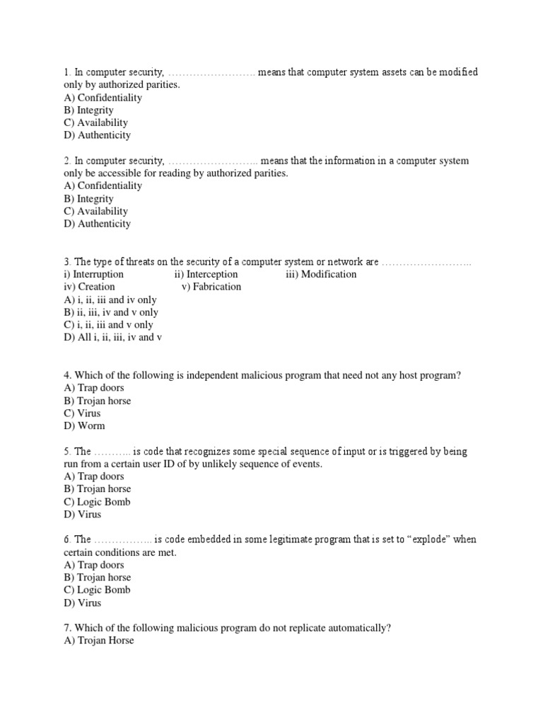 Networking MCQ PDF Cryptography Computer Virus