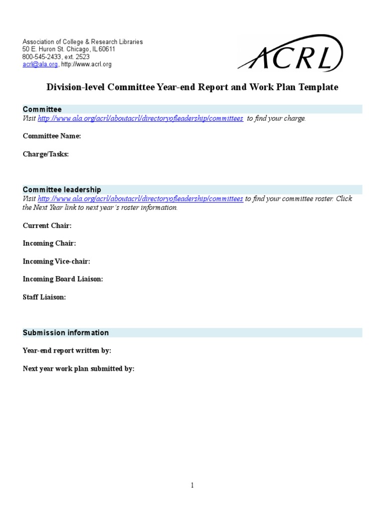 Committee Year-End Report & Work Plan | PDF | Committee | Goal
