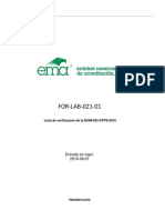 Checklist EMA UV NOM-022-STPS-2015