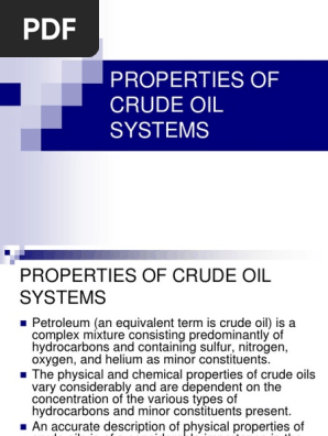 Properties Of Crude Oil Systems Petroleum Viscosity