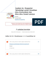 Catatan Dari "Analisis Isi, Pengantar Metodologi Untuk Penelitian Ilmu Komunikasi Dan Ilmu-ilmu Sosial Lainnya"