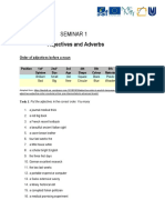 Seminar 1 Adjectives and Adverbs