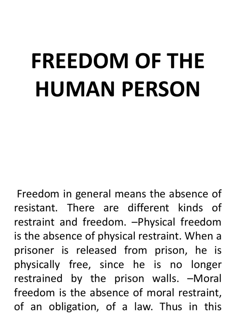 Freedom of the Human Person
