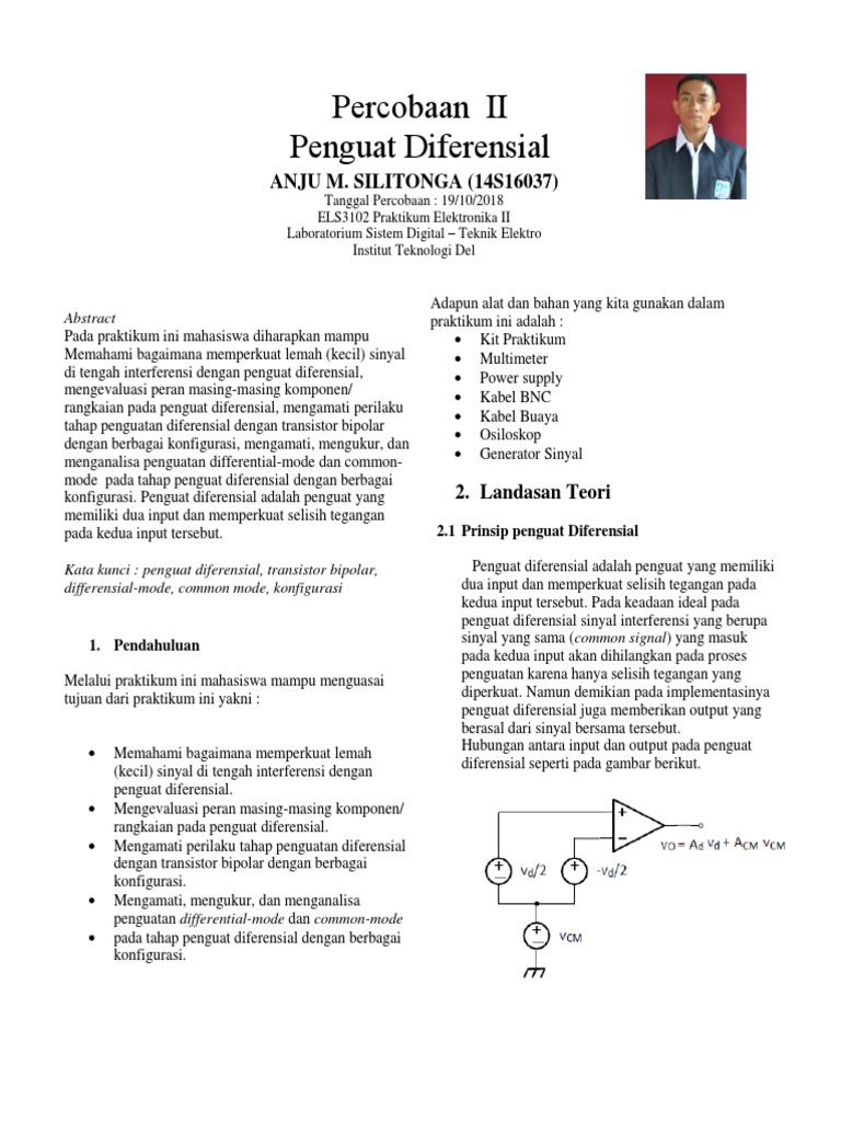 Laporan Praktikum Differential Amplifier