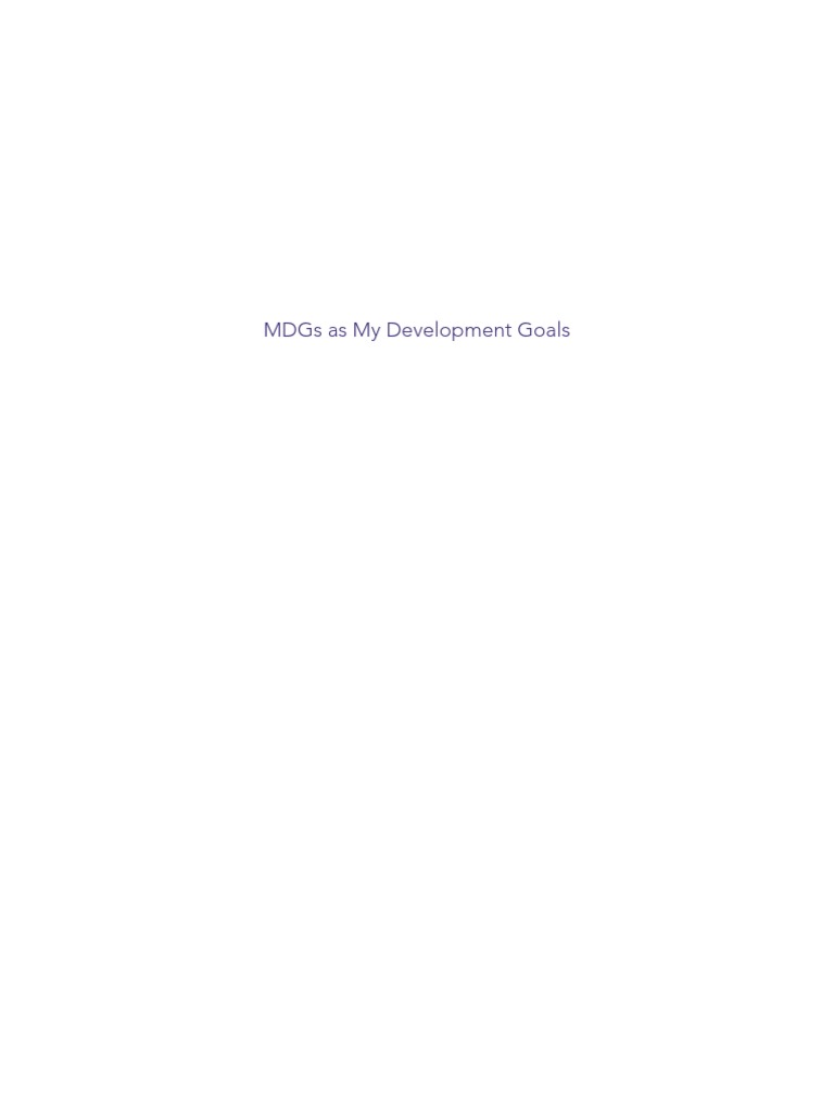 MDGs As My Development Goals | PDF | Millennium Development Goals ...