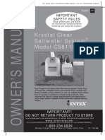 Krystal Clear Saltwater System Model CS8110: Important Safety Rules