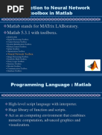 Introduction To Neural Network Toolbox in Matlab: Matlab Stands For Matrix Laboratory. Matlab 5.3.1 With Toolboxs