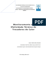 Monitoramento Da Efetividade Térmica de Trocadores de Calor