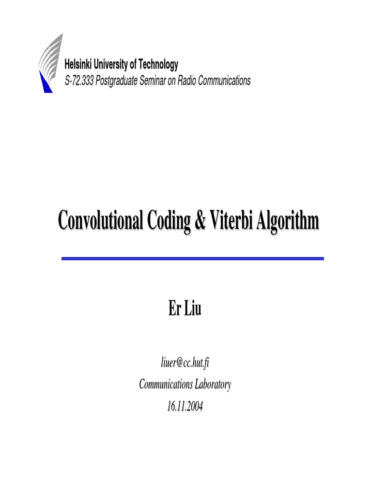Convolutional Coding Viterbi Algorithm | PDF | Algorithms | Applied ...