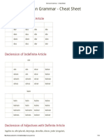 German Grammar - Cheat Sheet