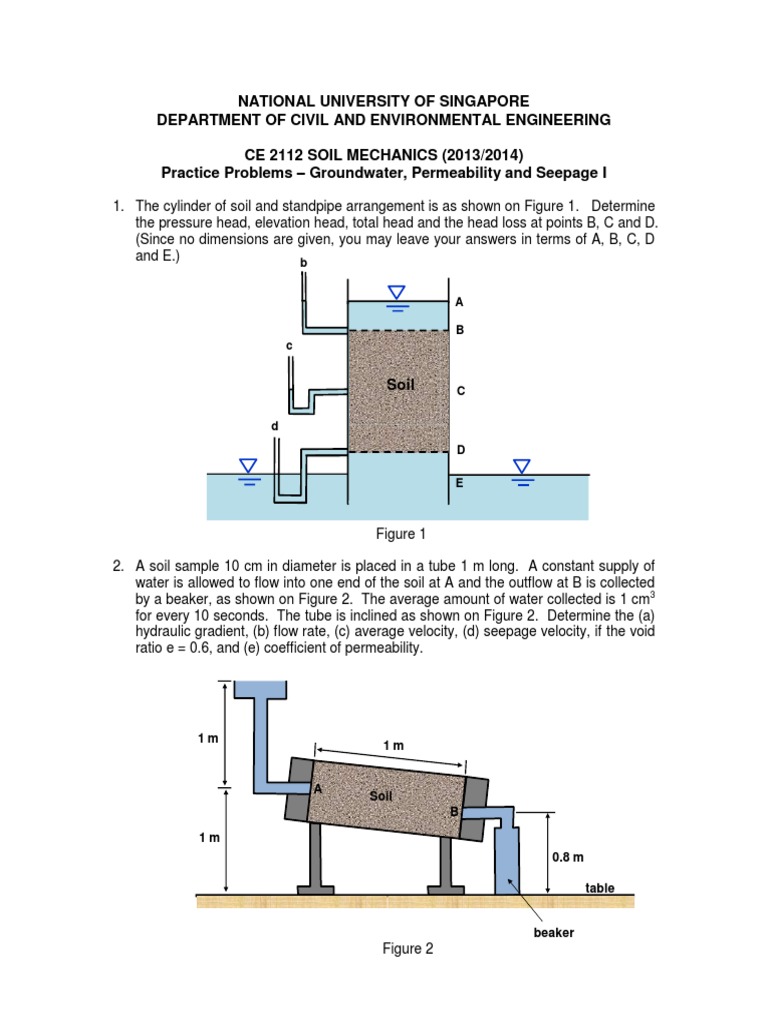 Seepage and Permeability Practice Problems | PDF | Soil Mechanics | Nature