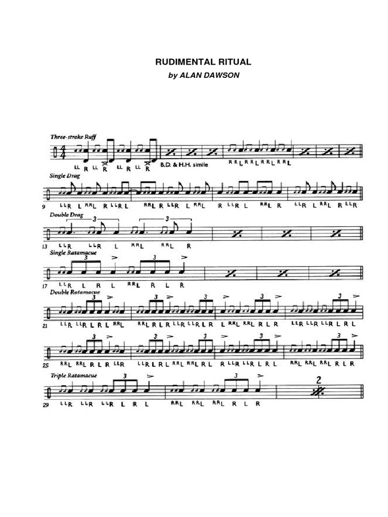 Rudimental Ritual by Alan Dawson PDF | PDF | Language Arts & Discipline ...