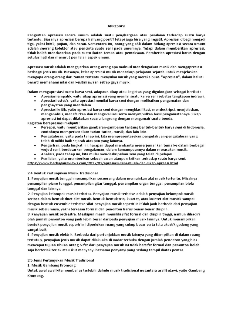 Apresiasi Dan Kritik Seni