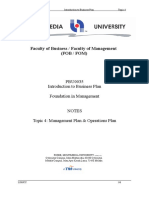 Faculty of Business / Faculty of Management (Fob / Fom) : PBU0035 Introduction To Business Plan Foundation in Management
