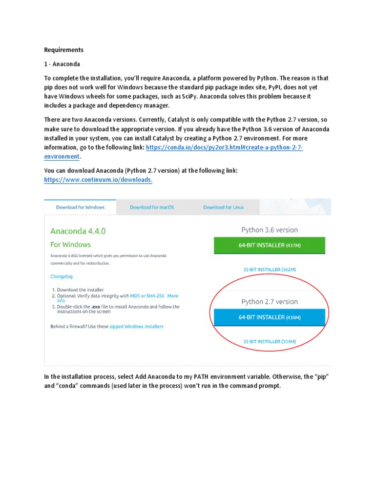 Install Catalyst with Anaconda Guide | PDF | Python (Programming ...