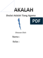 Makalah Sholat Adalah Tiang Agama