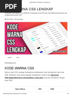 Kode Warna Css Lengkap