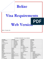Visa Requirements for Belize December 2013