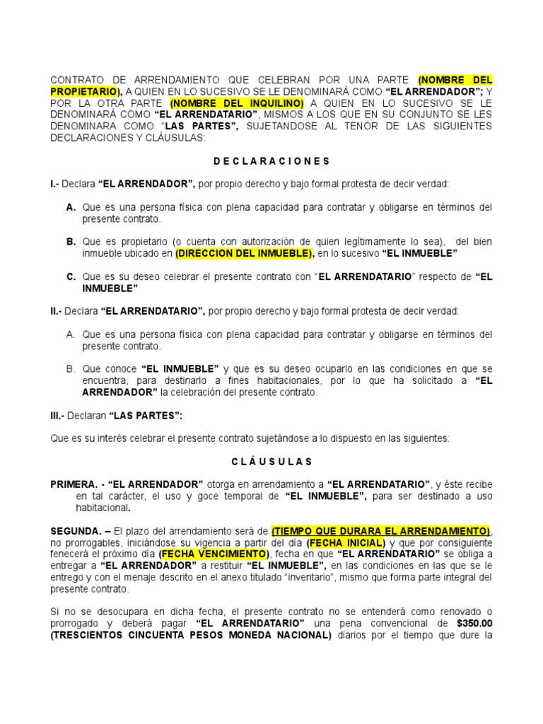 Contrato de Arrendamiento Propiedad Gobierno Prueba