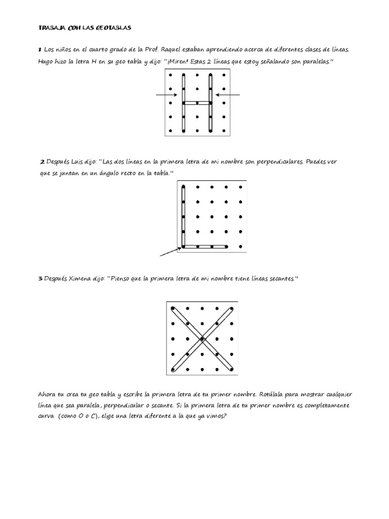 Hoja De Trabajo De Líneas Paralelas Y Perpendiculares En Formato Pdf