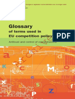European Commission Glossary of Terms Used in Eu Competition Policy - Antitrust and Control of Concentrations