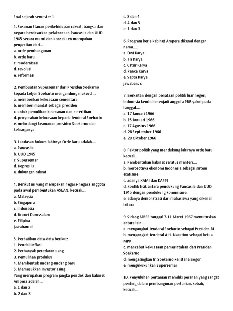 Landasan Hukum Lahirnya Orde Baru Adalah Taman Ilmu