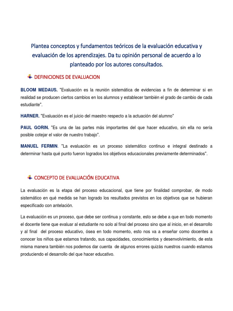 Fundamentos de la Evaluación Educativa | PDF | Evaluación | Maestros