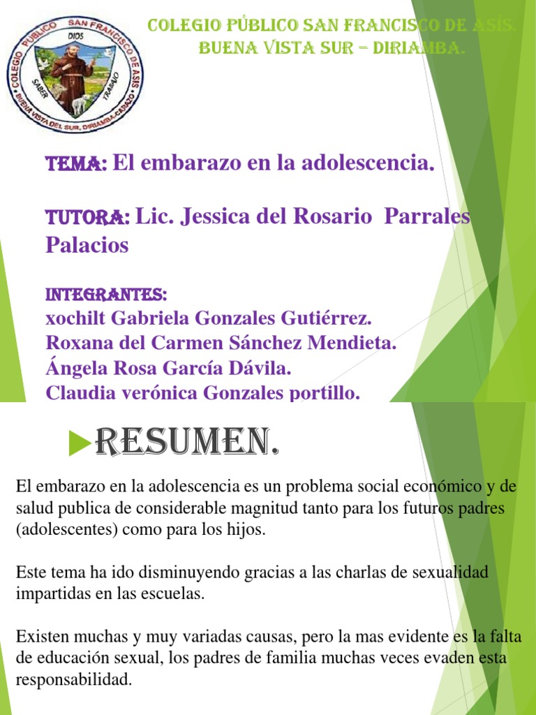 El Embarazo En La Adolescencia