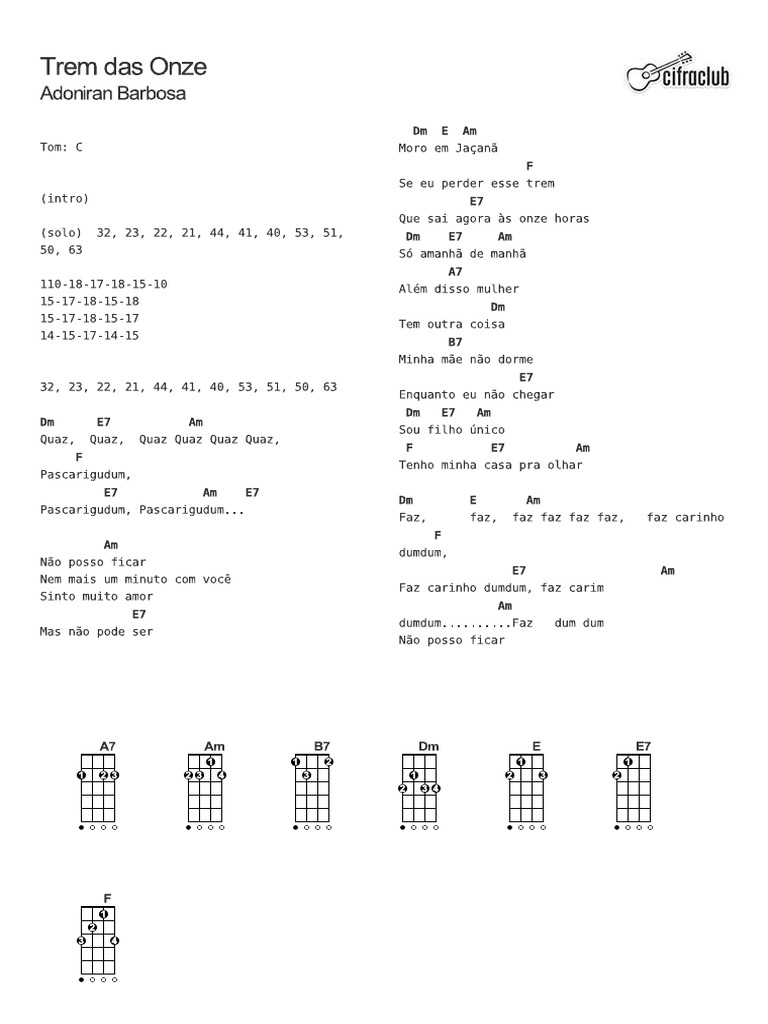 Adoniran Barbosa Trem Das Onze Cifra Club PDF