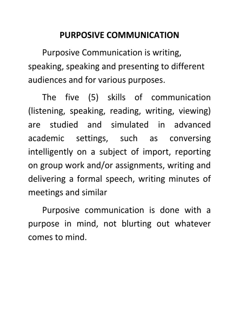 Overview of Purposive Communication | PDF | Science & Mathematics
