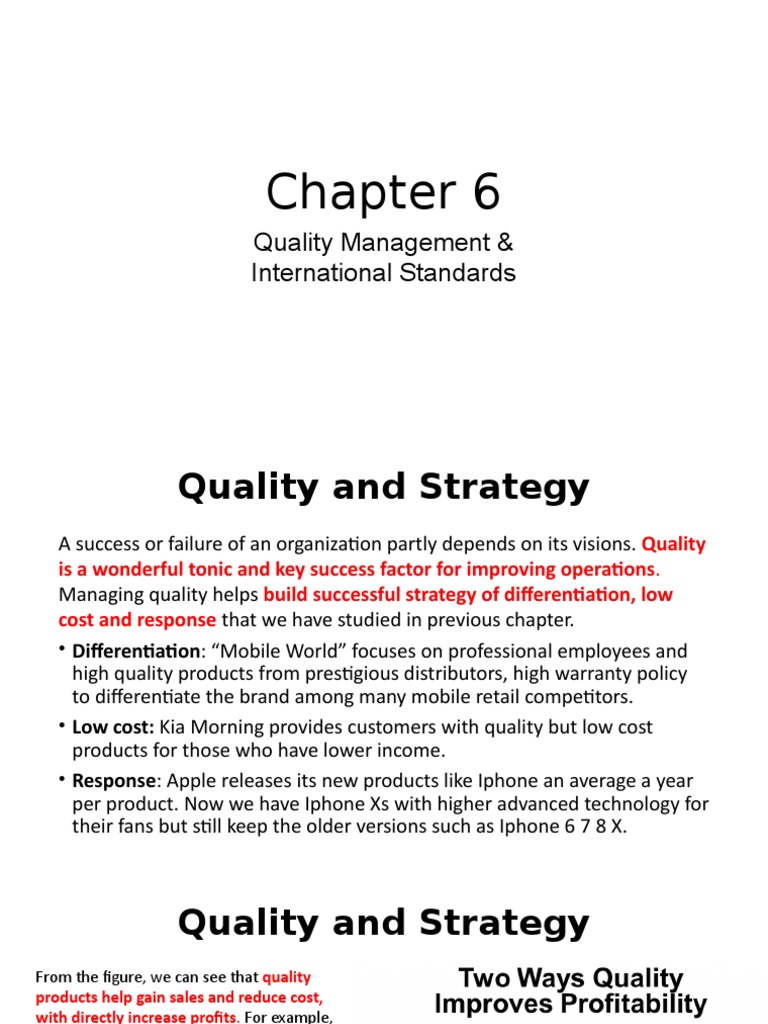 Chapter 6 POM Edited | PDF | Six Sigma | Quality Management