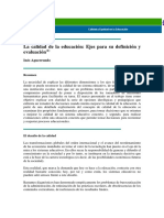 E E a Calidad y Equidad en La Educación