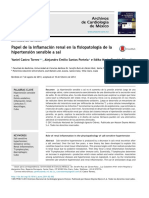 Papel de La Inflamación Renal en La Fisiopatología de La Hipertensio Sensible A Sal PDF