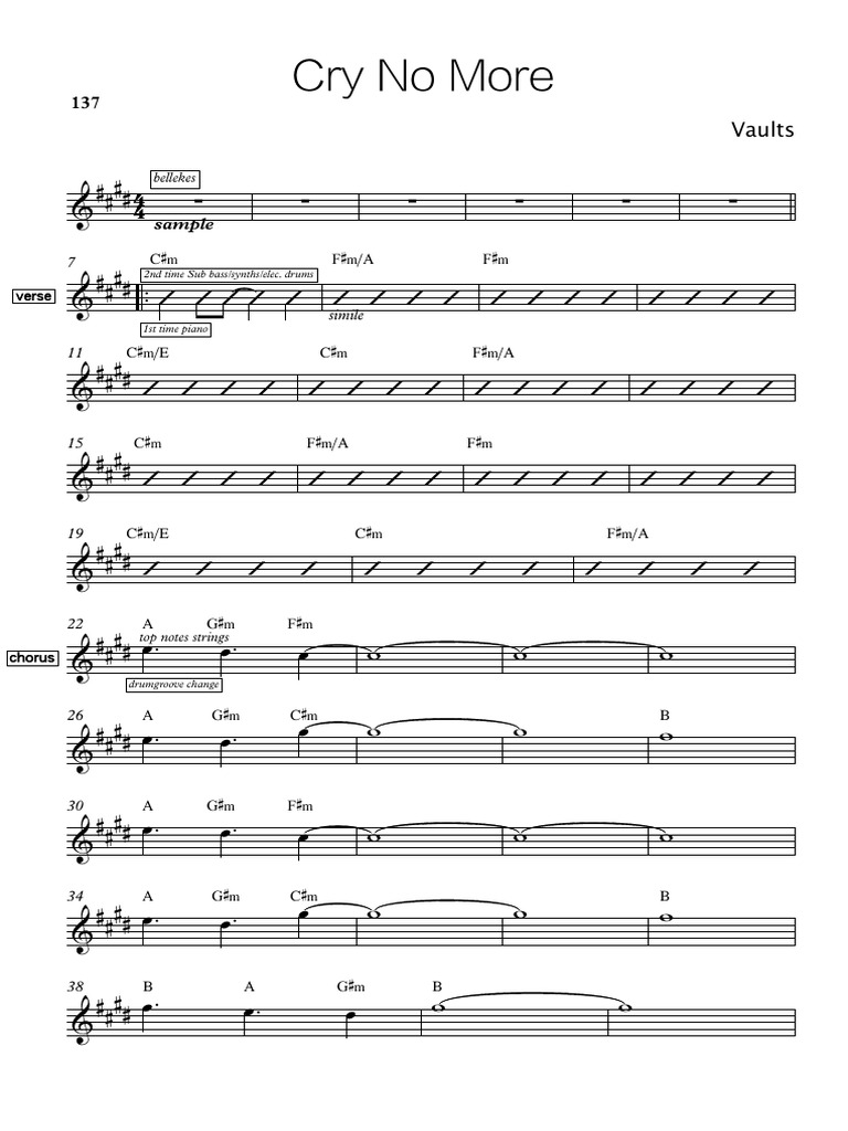 Cry No More Vaults Update Pdf Musical Instruments Music