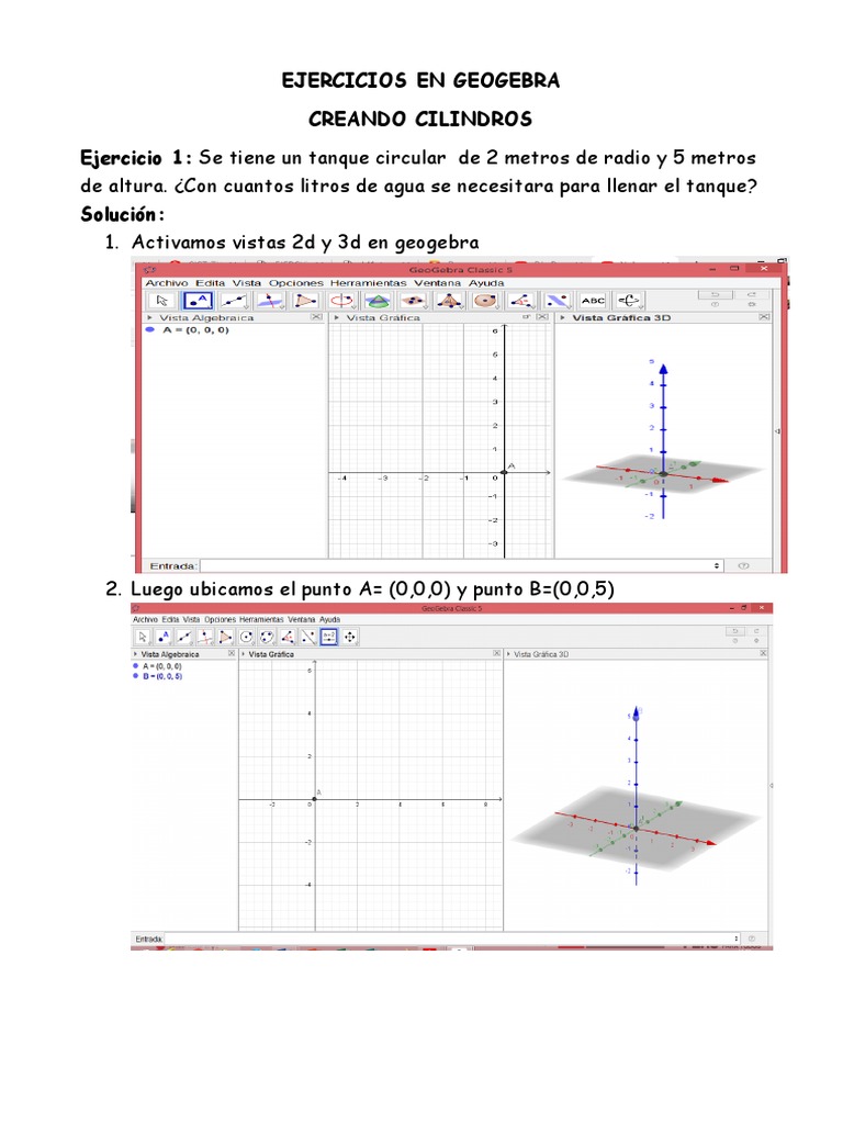 Ejercicios en Geogebra | PDF