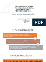 T de Negociación - Factor Humano en La Negociación