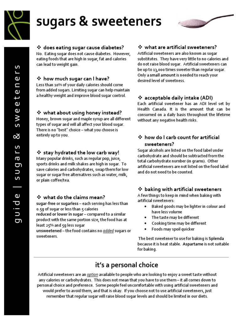 Guide To Sugars Sweeteners PDF Sugar Substitute Carbohydrate