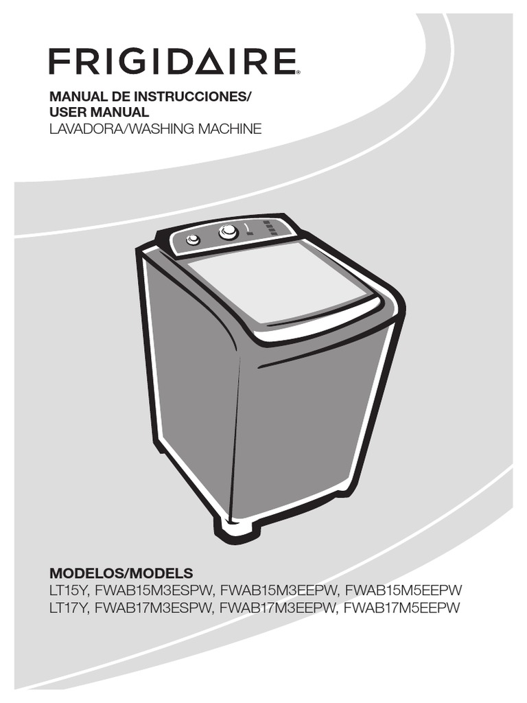 Frigidaire Washer Manual Lavadora Enchufes y tomas de corriente alterna