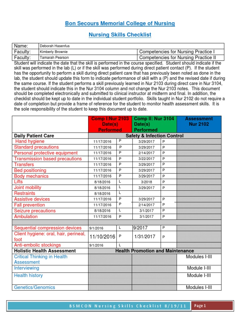 nursing-skills-checklist-intravenous-therapy-health-sciences