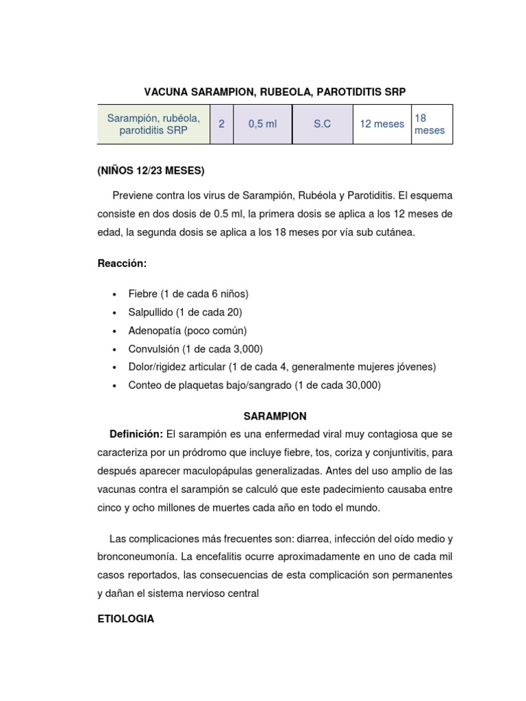 Vacuna Sarampion Pdf Sarampión Fiebre Amarilla