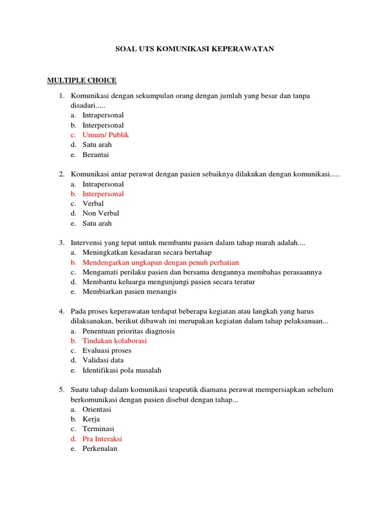 Soal Komunikasi Kelas X