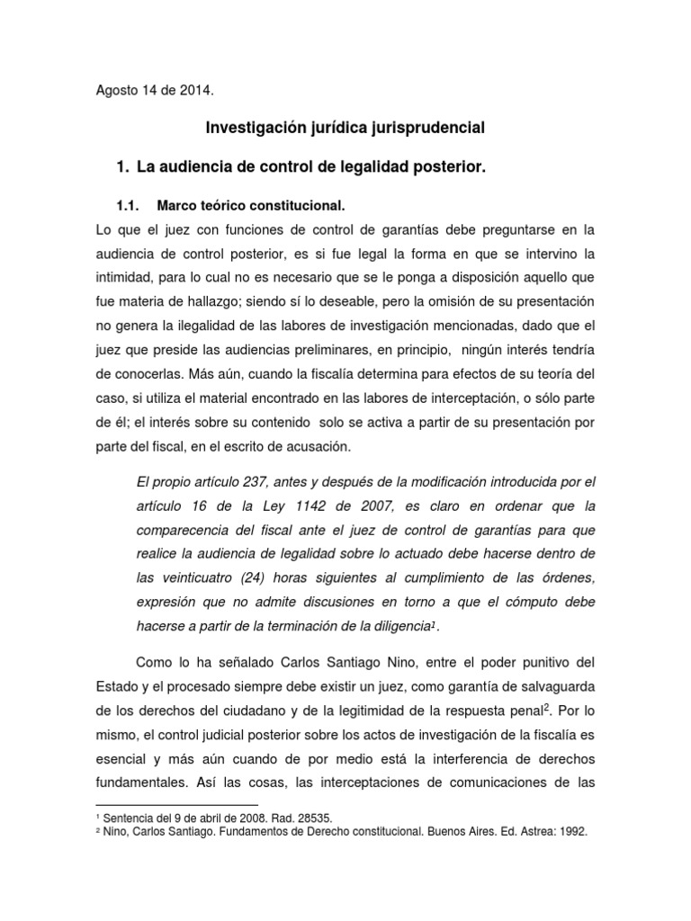 Control Posterior en Intervenciones Judiciales | PDF | Juez | Constitución