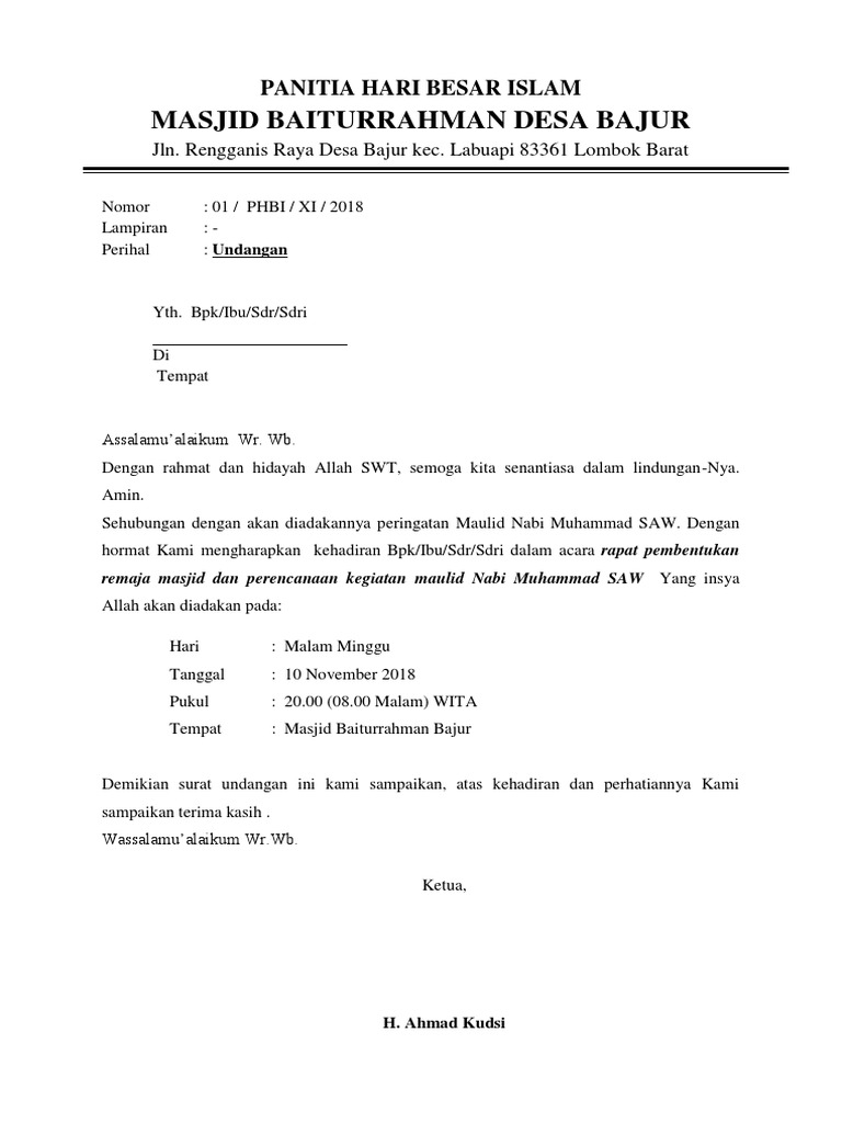 54 Koleksi Contoh Undangan Hari Besar Islam Gratis Terbaru