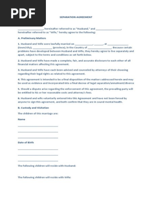 SEPARATION AGREEMENT