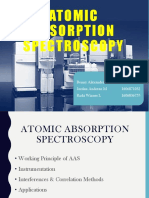 Atomic Absorption Spectroscopy: Benny Alexander 1606831585 Jordan Andrean M 1606871032 Riski Winner L 1606836755