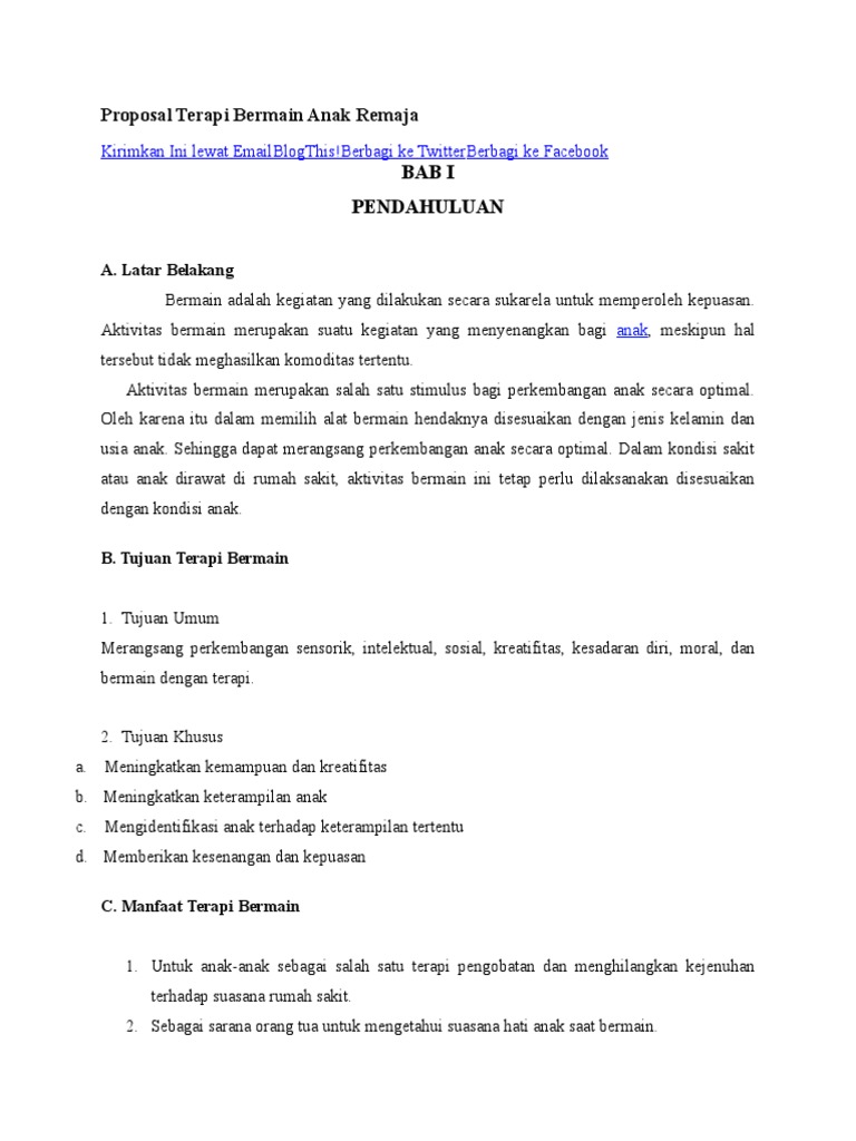 Proposal Terapi Bermain Anak Remaja Pdf