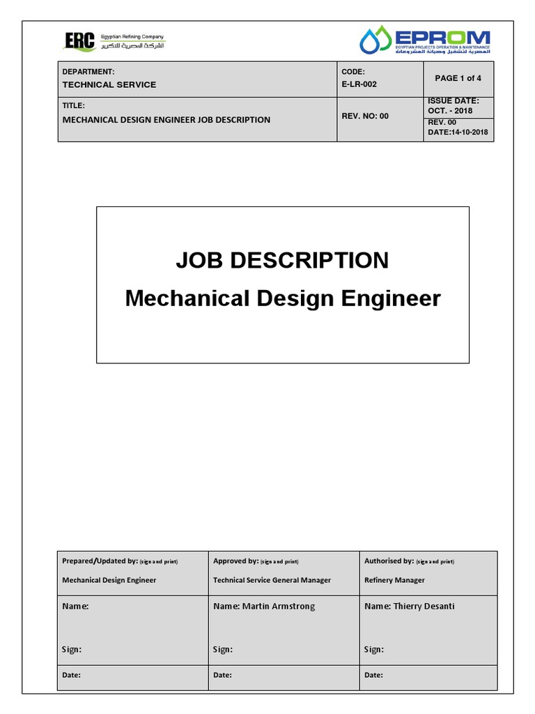 Mechanical Design Engineer Role Overview | PDF | Specification ...